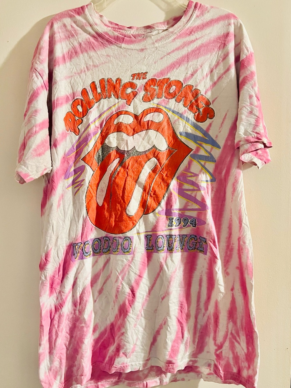Vintage 1994 Rolling Stones Voodoo Lounge Tour  Tie Dye Tee M